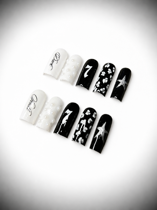 White Pearl “7” Press-On Nails – Size 2-5-4-6-8